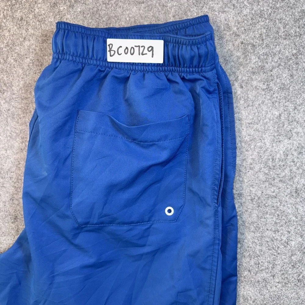 Speedo Swim Trunks Medium Blue Solid Mesh Lined Polyester
